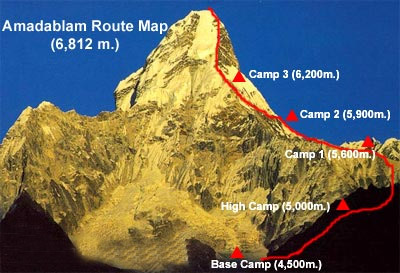 Mt Ama Dablam Expedition Map