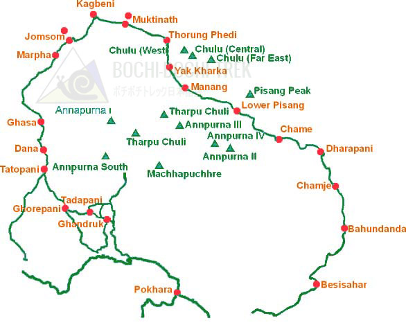 Chulu West Peak Climbing Map