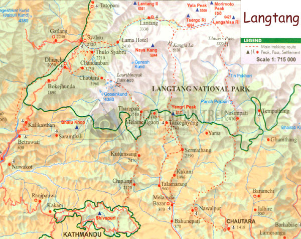 Naya Kanga Peak Climbing Map